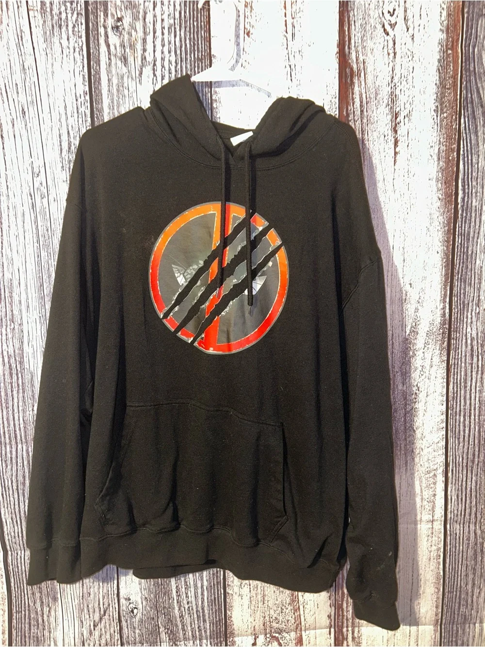 Marvel Deadpool Wolverine Best Bubs Patch Logo Black Hoodie Sweatshirt 2XL